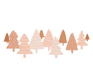 Photo art: gentle winter landscape with blooming trees in pink and brown hues