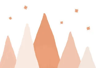 Photo art by Orara Studio: soft geometric mountains in blush tones