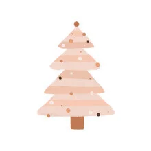 Photo art of a Christmas tree in soft blush tones, creating a cozy winter mood.