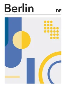 Wandbild von Typo Art: stilisierte Darstellung von Berlin mit lebendigen Farben