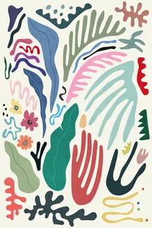 Illustration von Amini 54: fröhliche tropische Pflanzen in bunten Farben