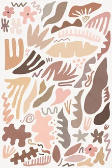 Photo art featuring colorful plant shapes, conveying a friendly, playful mood.