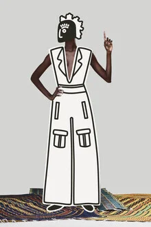 Illustration einer stilvollen Frau mit einem coolen, einfachen Look.