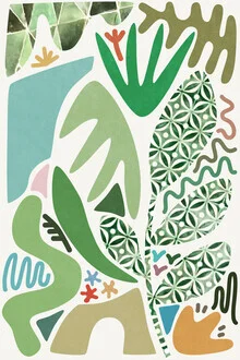 Photo art by Amini 54: colorful, playful palm design in a garden setting.
