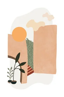 Illustration von Amini 54: eine stilvolle Darstellung einer tropischen Villa