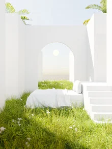 Photo art by Jonas Hafner: surreal staircase in a dreamlike landscape