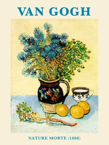 Illustration by Vincent Van Gogh: a calm still life composition featuring fresh flowers.