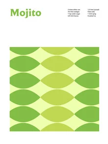 Wall art by Typo Art: stylized illustration of a Mojito in fresh green tones.