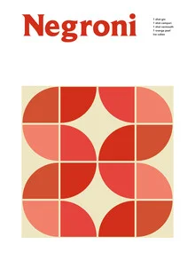 Illustration by Typo Art: stylish Negroni cocktail on a table