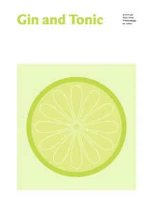 Wall art by Typo Art: stylized illustration of a gin and tonic