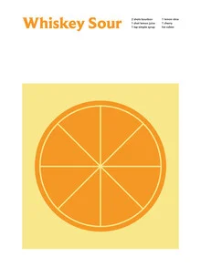 Wall art by Typo Art: stylish illustration of a Whiskey Sour cocktail