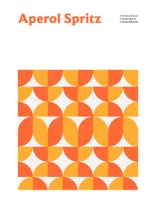 Wall art by Typo Art: Illustration of an Aperol Spritz cocktail on a table