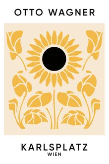 Wall art by Florent Bodart: stylized flower illustration in shades of yellow