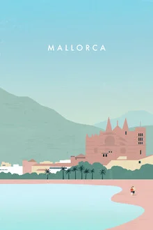 Wall art by Katinka Reinke: a colorful illustration of Palma de Mallorca