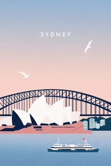 Wall art by Katinka Reinke: stylish illustration of Sydney skyline with opera house