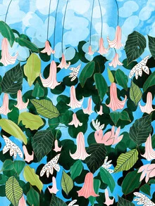 Illustration by Uma Gokhale: floral pattern in soft colors