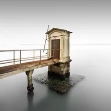 Photo art by Ronny Behnert: flooded tomb in Venice with gentle water reflections
