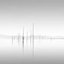 Photo art by Ronny Behnert: minimalist black-and-white image of a lake