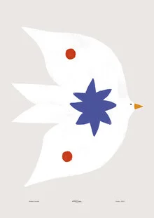Wall art featuring a white bird in a calm, minimalist style.