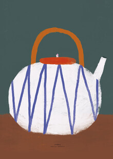 Matías Larraín, Wall poster with illustration of a teapot and a small sitting - France, Europe)