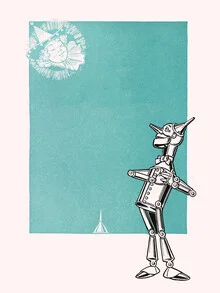 Illustrated scene by William Wallace Denslow: rescue of the Tin Woodman