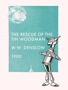 Illustration by Vintage Collection: nostalgic scene with the Tin Woodman