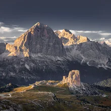Beautiful landscape featuring the Tofane and five towers in the Dolomites