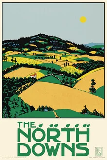 Wall art by Vintage Collection: gentle landscape of the North Downs