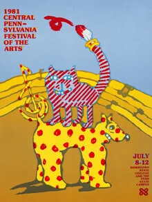Illustration by Lanny Sommese: cheerful scenes from a festival in Pennsylvania.