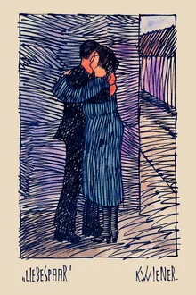 Illustration von Art Classics: Liebespaar in zärtlicher Umarmung