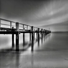 Photo art by Robert Kuavi: calm Baltic Sea landscape with a jetty and gentle waves
