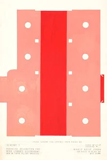 Wall art by Vintage Collection: playful pink abstraction with soft lines.