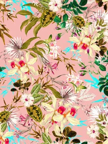 Wall art by Uma Gokhale: floral illustration featuring vibrant flowers and leaves