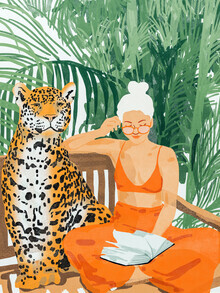 Uma Gokhale, Jungle Vacay | Modern Bohemian Blonde Woman Tropical Travel | Leopard (Indien, Asien)