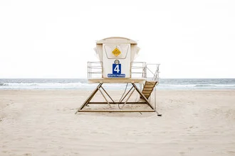 Photo art by Roman Becker: minimal beach scene featuring a lifeguard tower