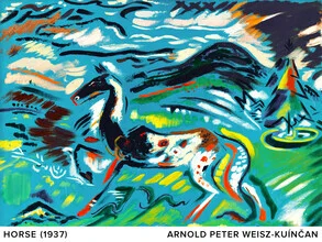 Wall art by Arnold Peter Weisz-Kubínčan: stylized depiction of a horse