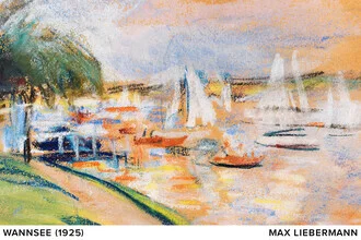 Illustration of Wannsee by Max Liebermann, showcasing a serene lakeside landscape.