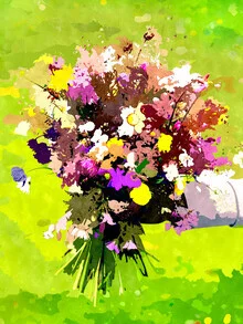Illustration by Uma Gokhale: colorful flowers and plants in a vibrant garden
