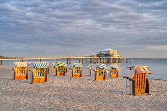 Sunrise at Timmendorfer beach with soft colors and a calm mood.