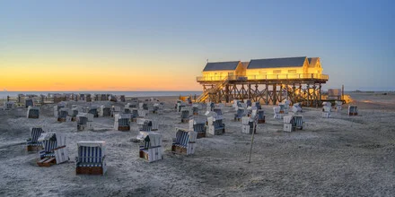 Photo art by Michael Valjak: blue hour over the beach in Sankt Peter-Ording