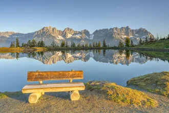 Photo art featuring a view of the Wilder Kaiser in Tyrol, serene mountain landscape