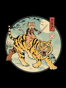 Wall art by Vincent Trinidad Art: Retro illustration of a Sabretooth warrior
