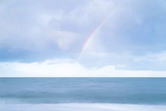 Photo art by Nadja Jacke: Baltic Sea with a rainbow and soft colors