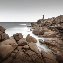 Photo art by Ronny Behnert: lighthouse by the Atlantic, gentle waves and calm colors
