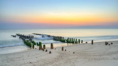 Photo art by Michael Valjak: Groyne near Rantum on Sylt Island at evening light