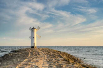 Photo art by Michael Valjak: morning mood at the mill beacon in Swinoujscie.