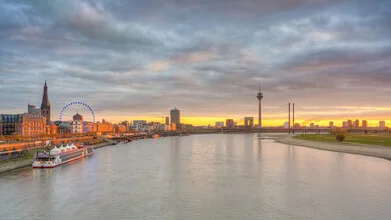 Photo art by Michael Valjak: Düsseldorf skyline at sunset