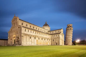 Photo art by Michael Valjak: Evening view of the Leaning Tower of Pisa