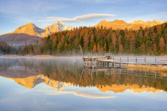 Michael Valjak, Morning at Lake Stazer in the Engadine in Switzerland (Switzerland, Europe)