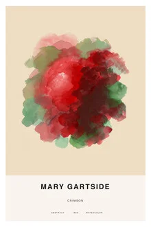 Illustration by Mary Gartside: deep red flowers in a delicate, abstract style